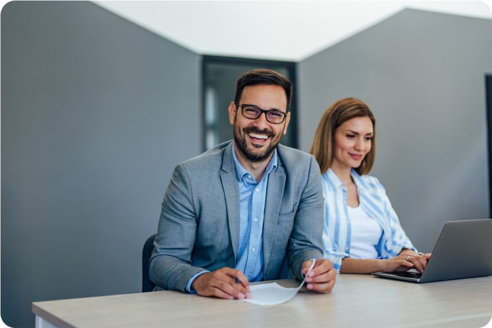 business employee smiling