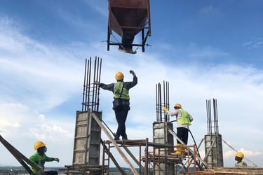 Construction workers on a construction cite